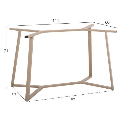 TABLE BASE HM471.25 METAL IN CAPPUCCINO COLOR 111x60x71Hcm.