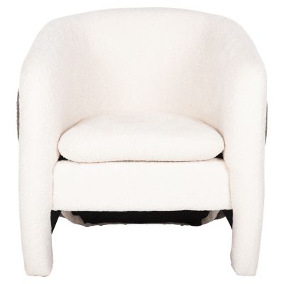ARMCHAIR DOPER HM9590.06 BOUCLE FABRIC WHITE-GREY 68x72x76Hcm.