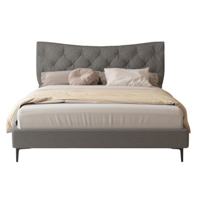 DOUBLE BED JILL HM737.01 FABRIC IN GREY--FOR MATTRESS 160x200cm