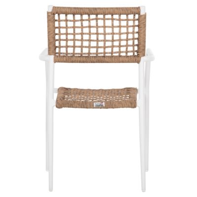 ARMCHAIR TRILAN HM6044.01 ALUMINUM IN WHITE-SYNTHETIC RATTAN IN NATURAL 55.5x55x84Hcm.
