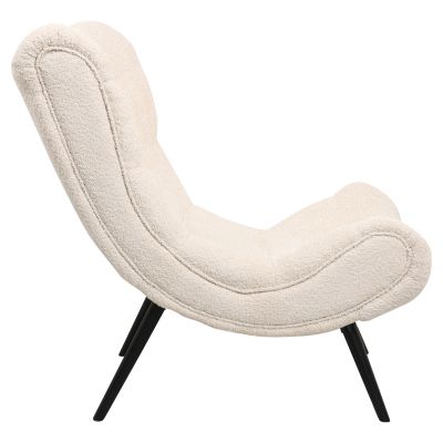 КРЕСЛО BRYM HM9605.06 ЕКРЮ МАТЕРИЯ БУКЛЕ-ЧЕРНИ ДЪРВЕНИ КРАКА 97x80x100Hcm.