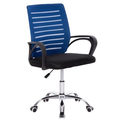 OFFICE CHAIR TRAIL HM1192.36 BLUE & BLACK MESH-CHROMED METAL LEG 62x51x98Hcm.