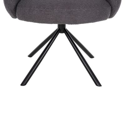 КРЕСЛО ВЪРТЯЩО СЕ WINON HM9778.01 СИВО ТЕДИ ПЛАТ-ЧЕРНА МЕТАЛНА ОСНОВА 65x67x92Hcm.