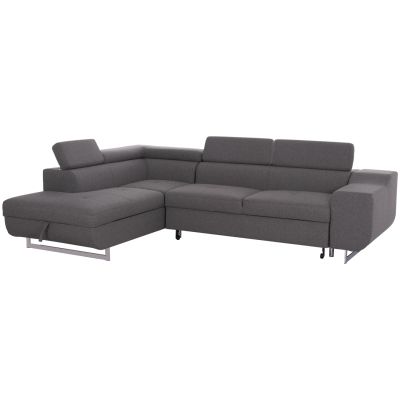 CORNER SOFA-BED WITH STORAGE SPACE ENCORE HM3301.01L GREY FABRIC 285x205x90Hcm.