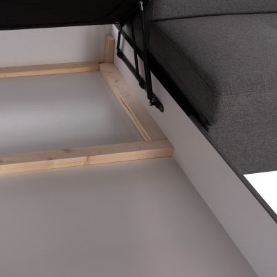 CORNER SOFA-BED WITH STORAGE SPACE ENCORE HM3301.01L GREY FABRIC 285x205x90Hcm.