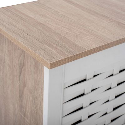 Shoe Cabinet Melamine with 3 Doors HM2211.06 Sonama-White 114,5x34x68cm