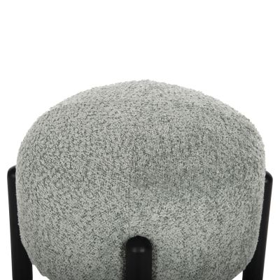 ТАБУРЕТКА КРЪГЛА EWAN HM9596.05 ШАМ ФЪСТЪК ЗЕЛЕН БУКУЛ ПЛАТ-ЧЕРНИ МЕТАЛНИ КРАКА Φ45x36Hсм.