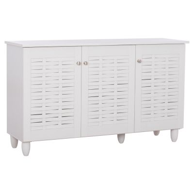 SHOE CABINET IGGY MELAMINE 3-DOOR WHITE WITH LEGS 114Χ34Χ68Hcm.HM2211.05