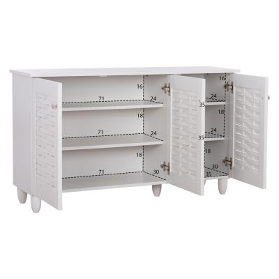 SHOE CABINET IGGY MELAMINE 3-DOOR WHITE WITH LEGS 114Χ34Χ68Hcm.HM2211.05