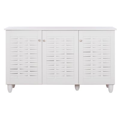 SHOE CABINET IGGY MELAMINE 3-DOOR WHITE WITH LEGS 114Χ34Χ68Hcm.HM2211.05