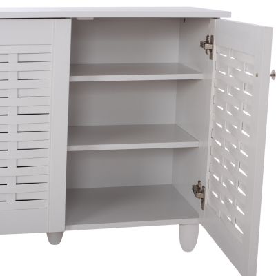 SHOE CABINET IGGY MELAMINE 3-DOOR WHITE WITH LEGS 114Χ34Χ68Hcm.HM2211.05