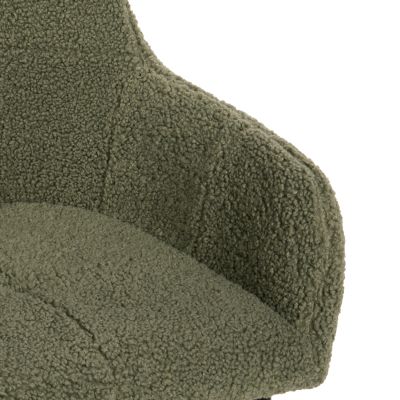 КРЕСЛО SHELLY HM8591.03 ТЕДИ МАТЕРИАЛ В ШАМ ФЪСТЪК ЗЕЛЕНО-ЧЕРНИ МЕТАЛНИ КРАКА 57x55x87Hcm.