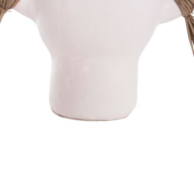 DECORATIVE TABLE VASE ALICA HM4668.02S TERRACOTA IN WHITE COLOR & GRASS--55x19x34Hcm.