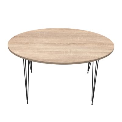 ХОЛНА МАСА GRANIT HM18177.03 МЕЛАМИН В ЦВЯТ SONAMA-ЧЕРНИ МЕТАЛНИ КРАКА 90x50x42Hcm.