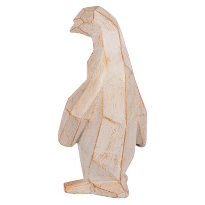 ПОДОВА ДЕКОРАЦИЯ ПИНГВИН HM7915 GRC В ЦВЯТ БЯЛА ПАТИНА СЪС ЗЛАТНИ ДЕТАЙЛИ 30x20x60Hcm.