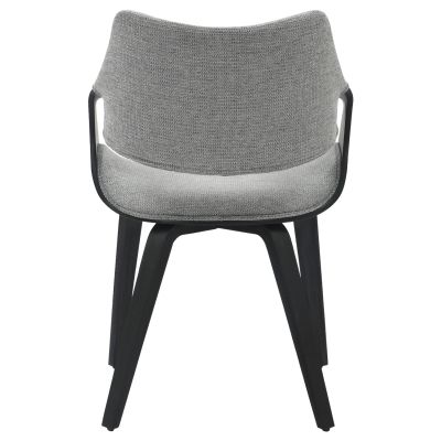 DINING CHAIR NETTO HM9976.02 PLYWOOD FRAME IN BRUSHED BLACK-GREY FABRIC 55x56x83,5Hcm.