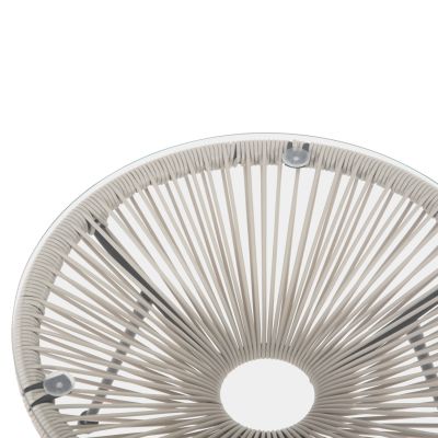 OUTDOOR COFFEE TABLE ALLEGRA HM5874.03 METAL IN BLACK- SYNTHETIC RATTAN IN BEIGE Φ47x45Hcm.