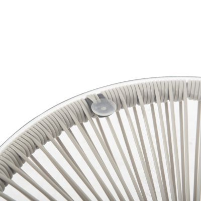 OUTDOOR COFFEE TABLE ALLEGRA HM5874.03 METAL IN BLACK- SYNTHETIC RATTAN IN BEIGE Φ47x45Hcm.