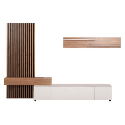 TV FURNITURE COMBO DORT HM18076.01 MELAMINE IN SONAMA-WHITE 249.5x42.2x199.5Hcm.