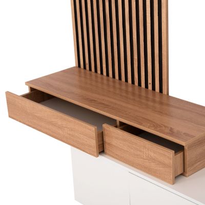 TV FURNITURE COMBO DORT HM18076.01 MELAMINE IN SONAMA-WHITE 249.5x42.2x199.5Hcm.