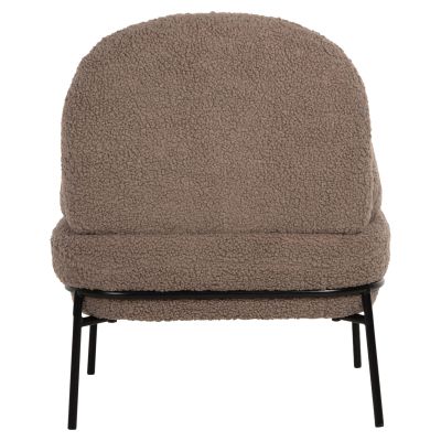 ARMCHAIR AGNES HM9525.25 LIGHT BROWN BOUCLE FABRIC-BLACK METAL LEGS 74x71x83Hcm.