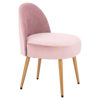 Stool with back Yasmine from rotten apple velvet & gold legs HM8395.12 47x43x65cm