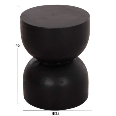 ROUND STOOL FEBRY HM9753.12 SOLID SUAR WOOD IN BLACK Φ35x45Hcm.