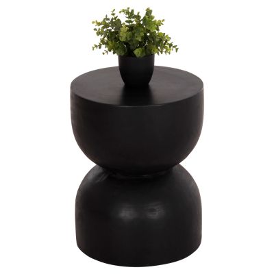 ROUND STOOL FEBRY HM9753.12 SOLID SUAR WOOD IN BLACK Φ35x45Hcm.