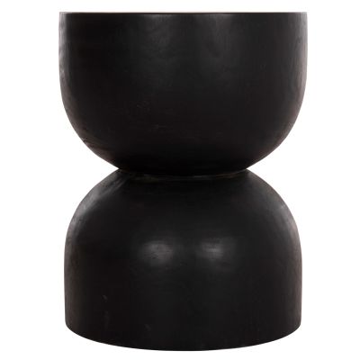 ROUND STOOL FEBRY HM9753.12 SOLID SUAR WOOD IN BLACK Φ35x45Hcm.