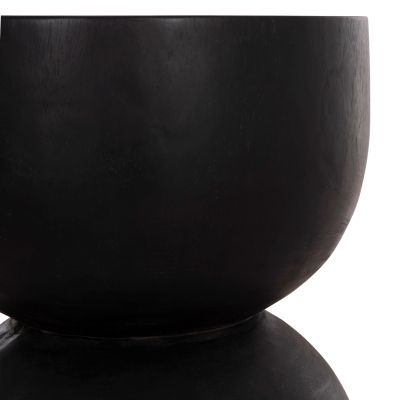 ROUND STOOL FEBRY HM9753.12 SOLID SUAR WOOD IN BLACK Φ35x45Hcm.