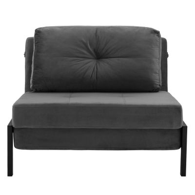 HM3078.11 Кресло легло, кадифено сиво, 95x92x66 см