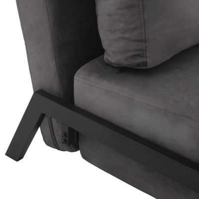 HM3078.11 Кресло легло, кадифено сиво, 95x92x66 см