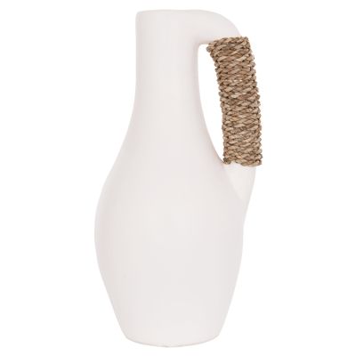 TABLE DECORATIVE VASE CAMMER HM4687.02L TERRACOTA IN WHITE--Φ18x39Hcm.