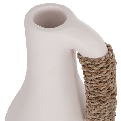 TABLE DECORATIVE VASE CAMMER HM4687.02L TERRACOTA IN WHITE--Φ18x39Hcm.