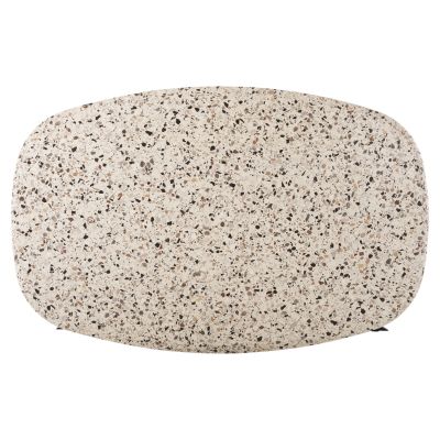 DINING TABLE OVAL RODDEN HM11903.03 WERZALIT TABLETOP IN TERRAZZO COLOR-BLACK METAL BASE 146x94x75Hcm.