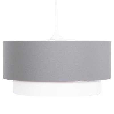 CEILING PENDANT CYLINDRICAL LAMP KRIKS HM4706.01 PVC IN WHITE-GREY Φ30x70Hcm.