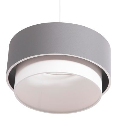 CEILING PENDANT CYLINDRICAL LAMP KRIKS HM4706.01 PVC IN WHITE-GREY Φ30x70Hcm.