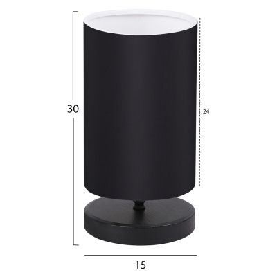 TABLE LAMP HM7595.02 BLACK BASE, BLACK CAP