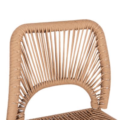 ТАБУРЕТКА СРЕДНА ВИСОЧИНА HM5920.01 БЯЛ АЛУМИНИЙ СЪС СИНТЕТИЧЕН РАТАН БЕЖОВ 46x58x95Hcm.