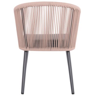 DINING CHAIR HARRIET HM5548.12 ALUMINUM ANTHRACITE FRAME-BEIGE P.E.ROPE 60x62x80,5Hcm.