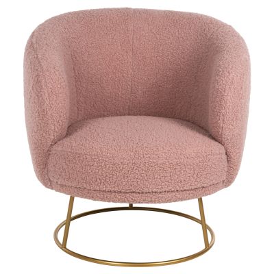 ARMCHAIR ARIEN HM8403.22 BOUCLE FABRIC IN DUSTY PINK-GOLD METAL BASE 78x75x84Hcm.