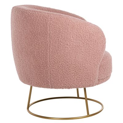 ARMCHAIR ARIEN HM8403.22 BOUCLE FABRIC IN DUSTY PINK-GOLD METAL BASE 78x75x84Hcm.