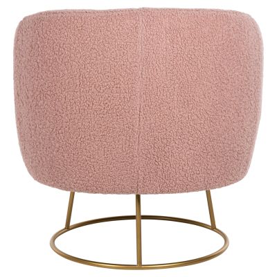 ARMCHAIR ARIEN HM8403.22 BOUCLE FABRIC IN DUSTY PINK-GOLD METAL BASE 78x75x84Hcm.