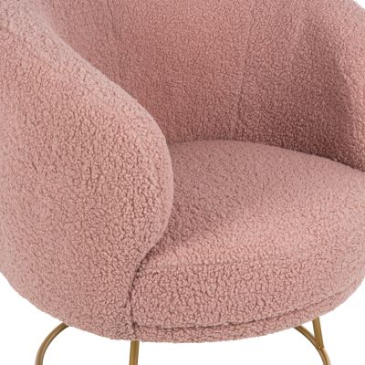 ARMCHAIR ARIEN HM8403.22 BOUCLE FABRIC IN DUSTY PINK-GOLD METAL BASE 78x75x84Hcm.
