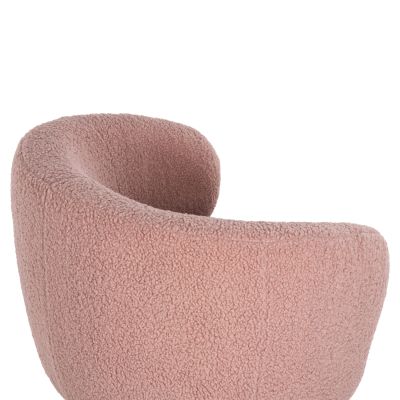 ARMCHAIR ARIEN HM8403.22 BOUCLE FABRIC IN DUSTY PINK-GOLD METAL BASE 78x75x84Hcm.