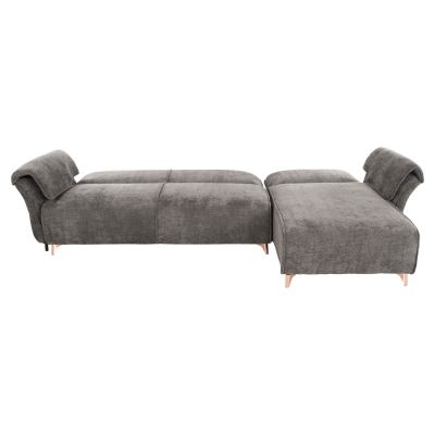CORNER REVERSIBLE SOFA-BED MAILO HM6071.02 DARK GREY FABRIC-METAL LEGS 300x150x80Hcm.