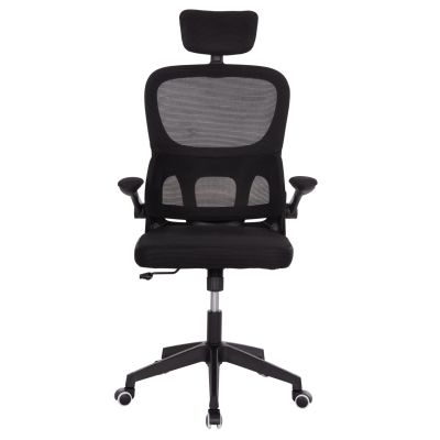 OFFICE CHAIR BASTON HM18236.01 BLACK MESH FABRIC & PP FRAME 64x60x117-127Hcm.