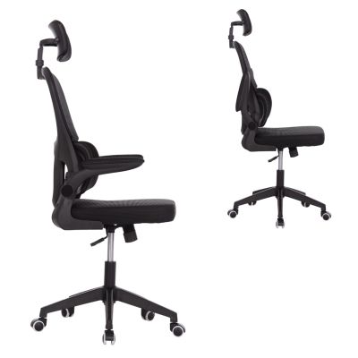 OFFICE CHAIR BASTON HM18236.01 BLACK MESH FABRIC & PP FRAME 64x60x117-127Hcm.