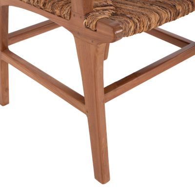 ТРАПЕЗНО КРЕСЛО ТИК ДЪРВО И РУШ МАТИРАН ОРЕХ-БЕЖОВ HM9400.01 54x58x86,5 см.