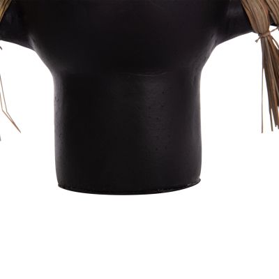 DECORATIVE TABLE VASE ALICA HM4668.01L TERRACOTA IN BLACK COLOR & GRASS--64x22x38Hcm.